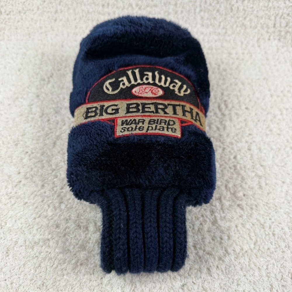Callaway Big Bertha War Bird Sole Plate 3 Wood Headcover Navy Blue Plush Knit